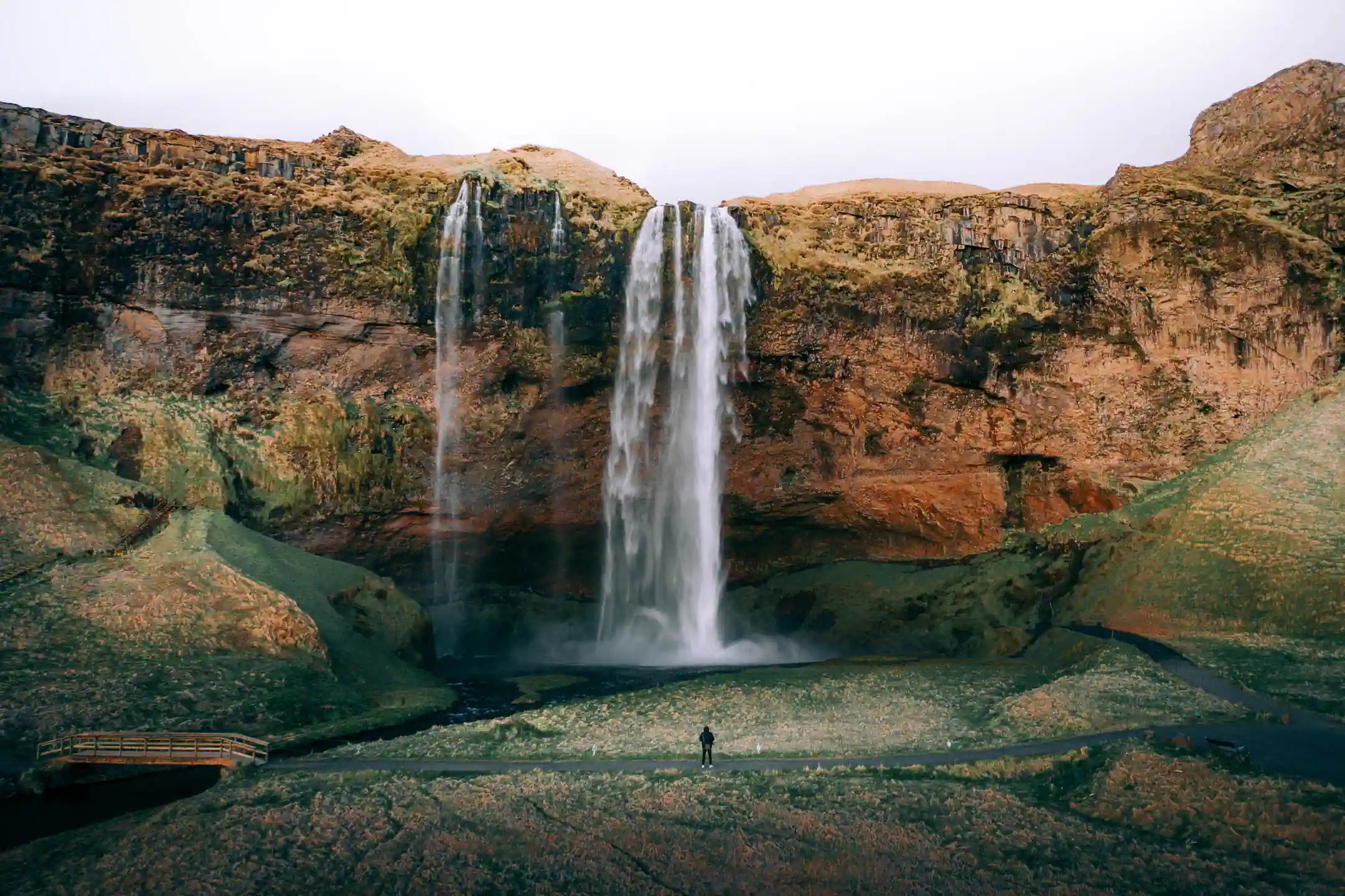 Easter camping in Iceland near Seljalandsfoss waterfall during early spring conditions