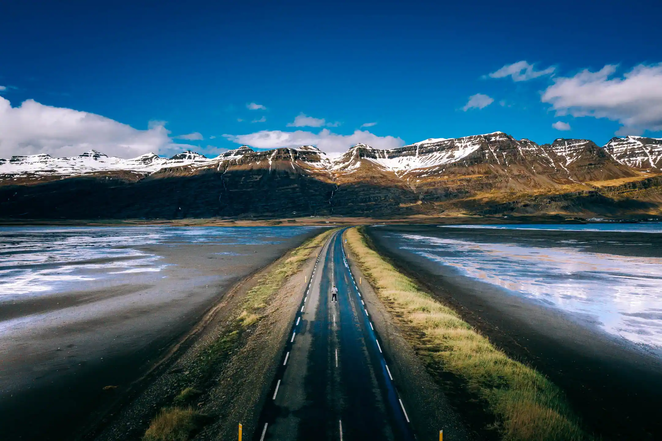 scenic Ring Road in East Iceland with mountains and fjord landscape during an Iceland campervan road trip